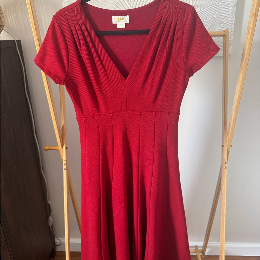 Anthropologie Red Midi Dress